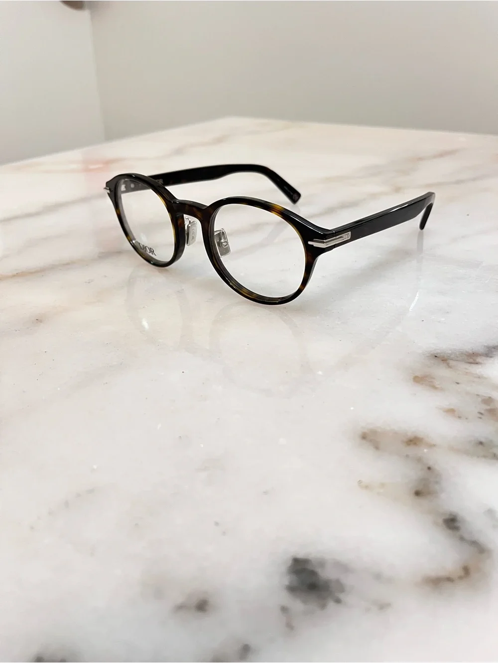 Dior Kids Brown Tortoiseshell Round Glasses